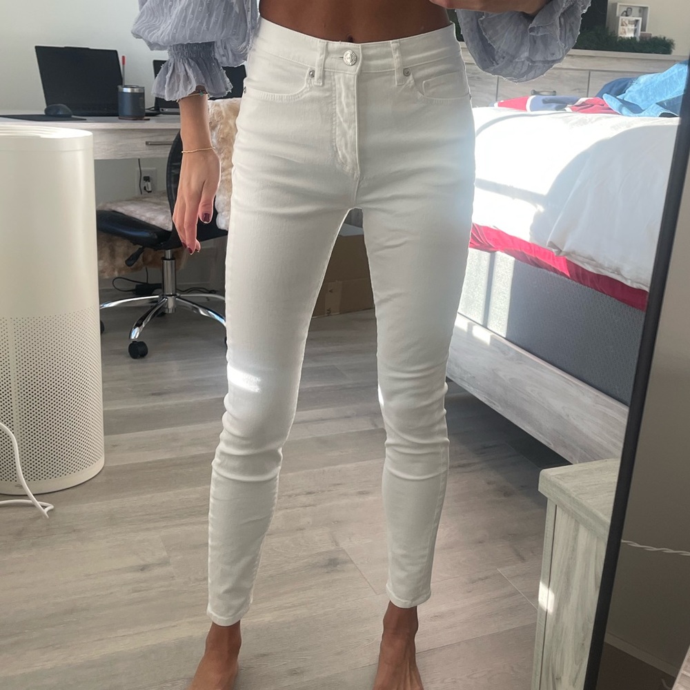 LOFT White High Rise Skinny Jeans